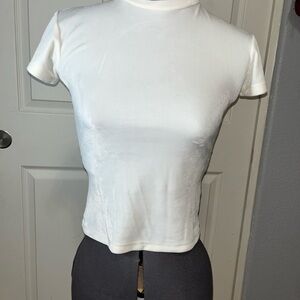 Velvety White Short Sleeve Women's Tee